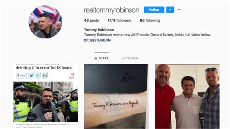 robinson instagram|Instagram removed Tommy Robinson account by mistake